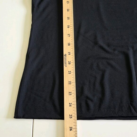 Lida Baday Top Women XL Black SS Round Neck Monochrome Office Goth Minimalist - Picture 7 of 13